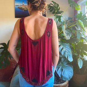 Free People Sheer embellished top